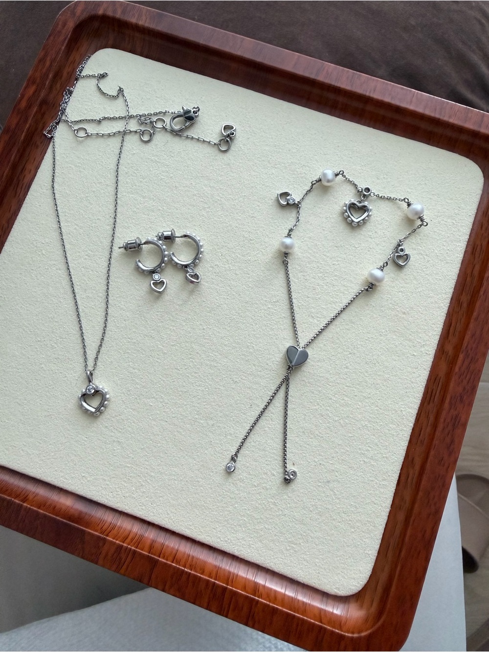 Kate Spade Pearl Heart Jewelry Set | Necklace, Bracelet & Earrings like new